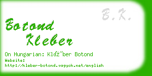 botond kleber business card